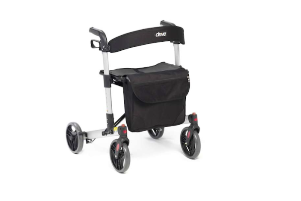 Drive X Fold 4 wheel rollator with seat, backrest and bag