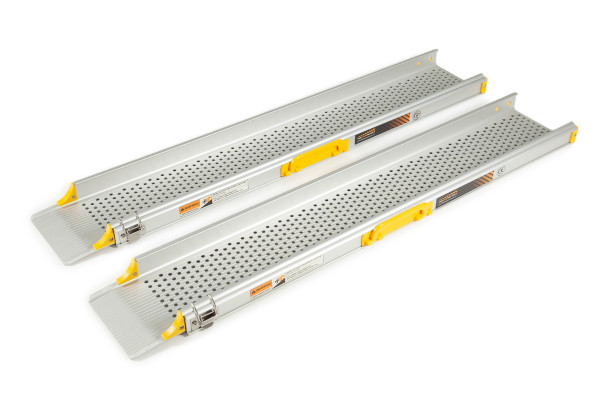 Pair of adjustable telescopic wheelchair ramps