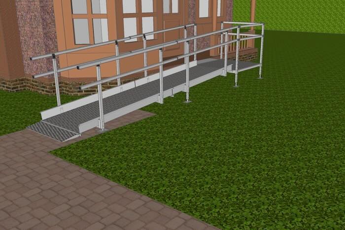 Modular Wheelchair Ramp Kit with Platform & Handrails | The Ramp People ...