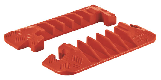 Checkers Line Backer - 5 Channel Cable Protector Orange End Caps Pair