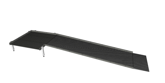 Technical drawing of modular wheelchair ramp