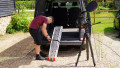 Setting up motorbike ramp 