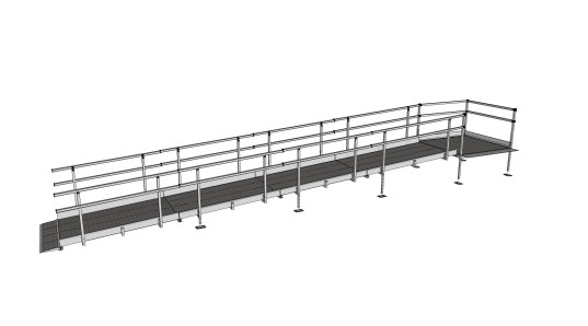 Modular ramp kit with connection plate 
