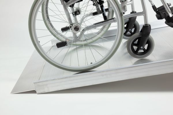 Wheelchair on wheelchair ramp 