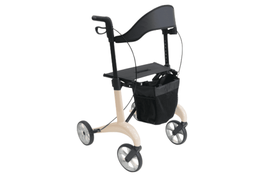 4-wheeled carbon rollator with seat and backrest 