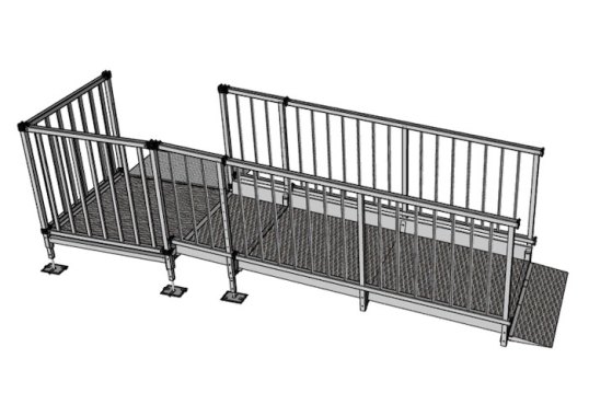 2.5m modular kit with balustrade handrails