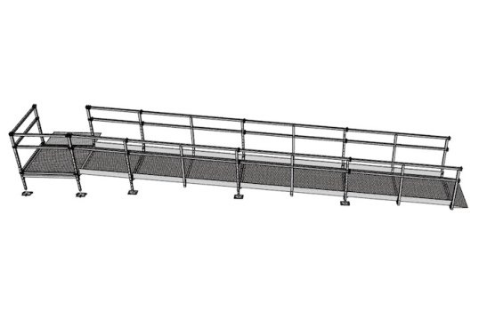 7m wheelchair ramp with handrails