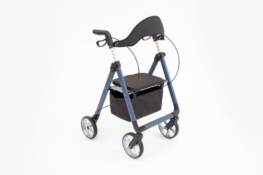 4-wheeled rollator walker with seat bag and backrest