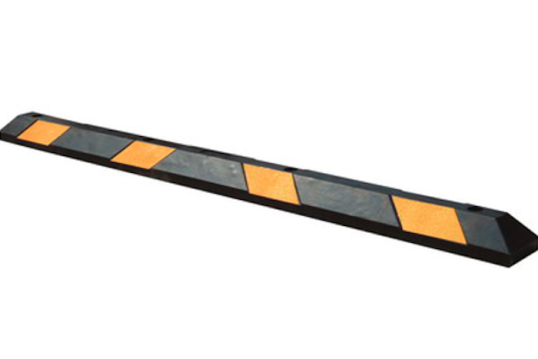 Rubber truck wheel stop black and yellow