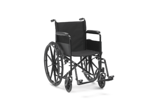Black steel wheelchair 