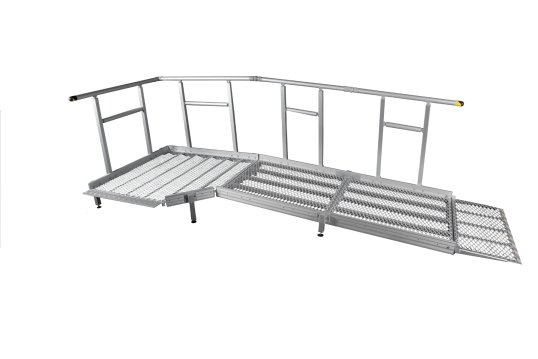 Aluminium Modular Ramp Kit with Platform and Handrails - 1300mm x 2000mm ramp section