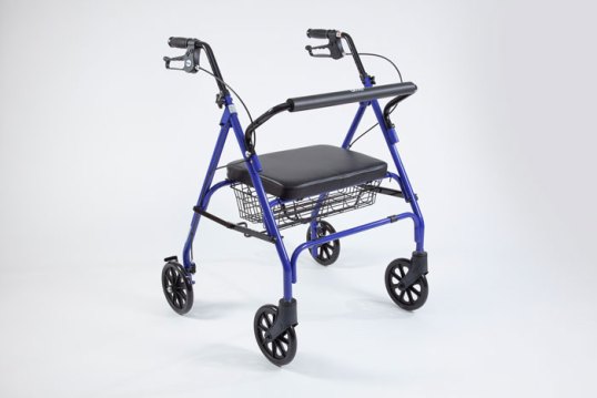 4 wheeled rollator with basket and seat 