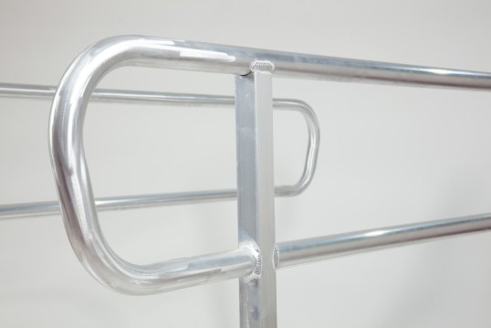 Handrail for wheelchair ramp 