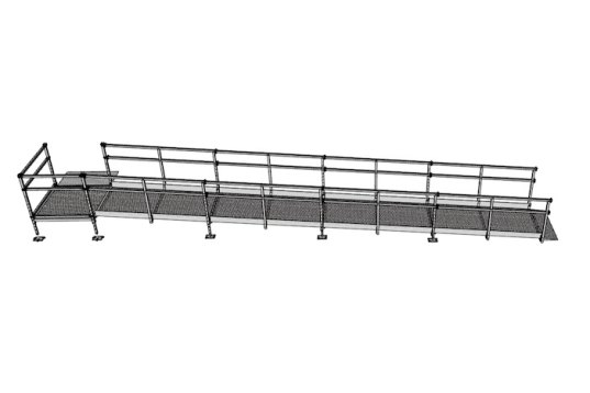 8m wheelchair ramp with platform and handrails
