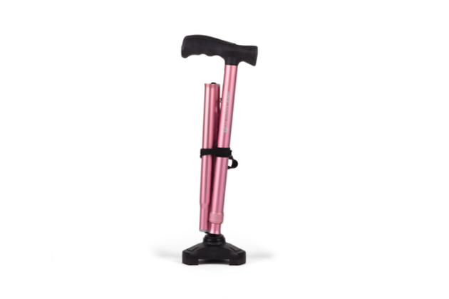 Folded pink walking stick