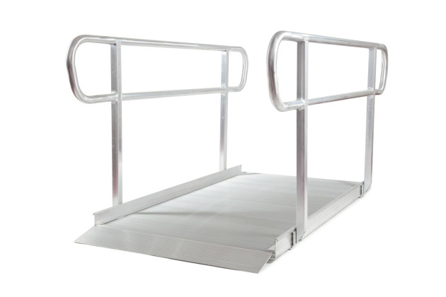 Fully assembled wheelchair ramp 