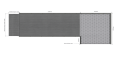 Measurements of left turn modular ramp 2500mm long 