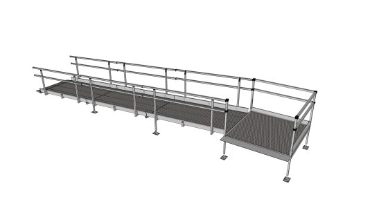 Fully assembled modular ramp 