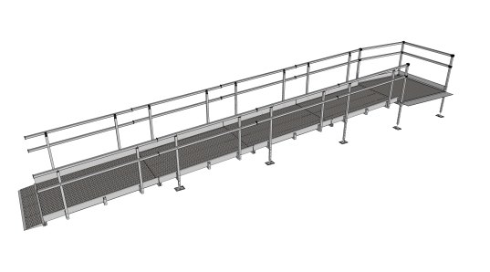 Modular Kit with Platform and Double Height Handrails (1500mm x 7600mm long)