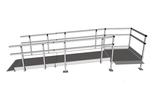 Fully assembled modular ramp system 