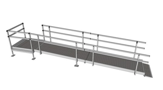 Modular wheelchair ramp with hand rails 4.6m 