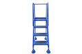 Portable blue step ladder with anti-slip surface