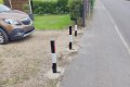 Removable parking bollards installed on driveway 