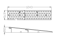 line drawing of the modular hose protector 150mm high ramp sections on a white background