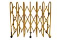 Yellow expandable gate barrier on wheels 