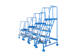 Platform step ladders with handrails on wheels - 4 height options