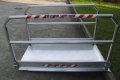Access ramp with folding handrails 