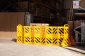 Barrier marking off area in warehouse 