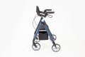 Side view of the blue rollator walker
