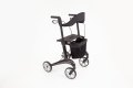 Black carbon rollator with seat, bag and backrest 