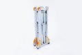 Stored retractable barrier with reflectors 