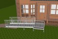 Steel wheelchair ramp outside home 
