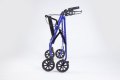 Folded blue rollator 