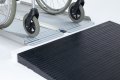 Folding wheelchair ramp with threshold 