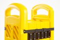 Yellow Expandable Barrier on Wheels (Expands to 3.85m)