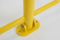 Pre-drilled holes on the yellow folding bollard 