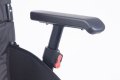 Adjustable armrests on the wheelchair 