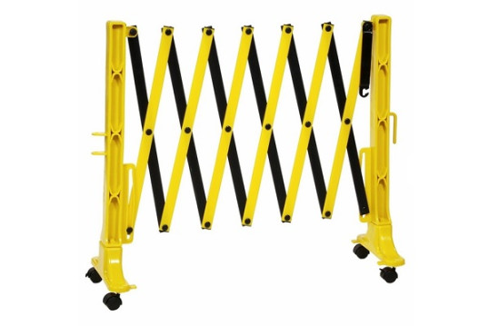 Portable barrier in black and yellow