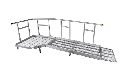 Aluminium Modular Ramp Kit with Platform and Handrails - 900mm x 2500mm ramp section