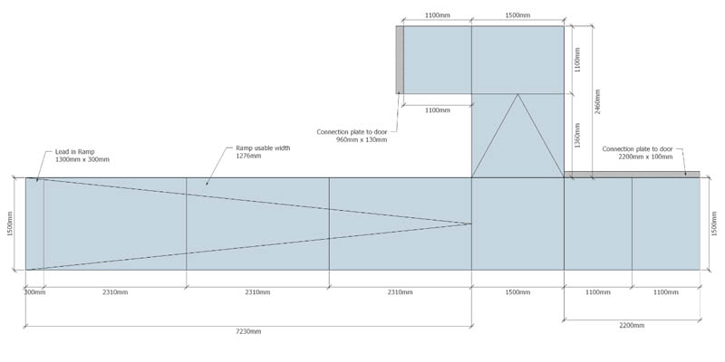 The Ramp People modular ramp technical drawing 