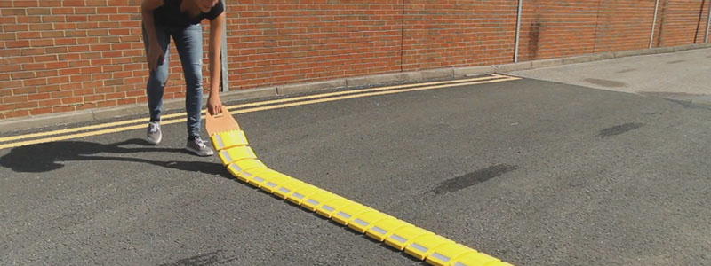 Portable speed bumps are perfect for school safety