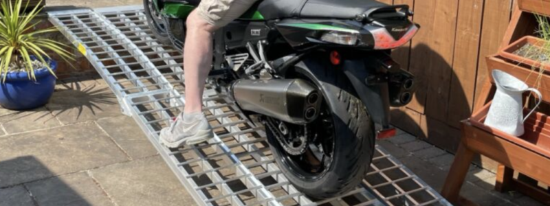 Motorcycle going up ramps