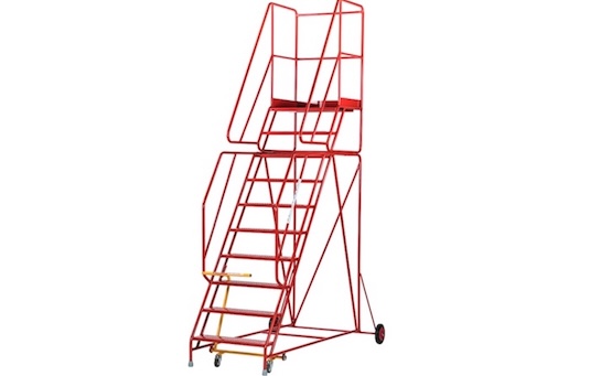 Mobile Steps With Platform and Handrails Mobile Steps With Platform and Handrails