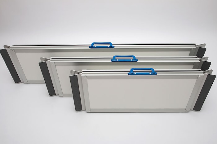 Folded wheelchair ramp