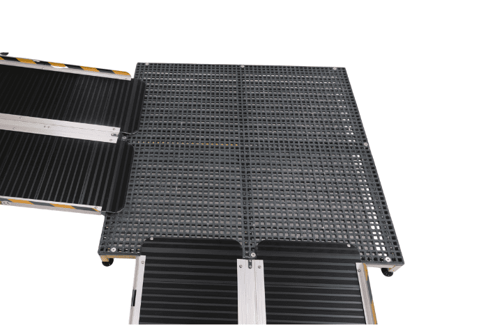 Turning platform with two ramps