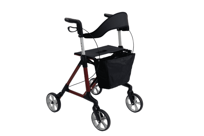 4-wheel rollator with backrest and bag 4-wheel rollator with backrest and bag